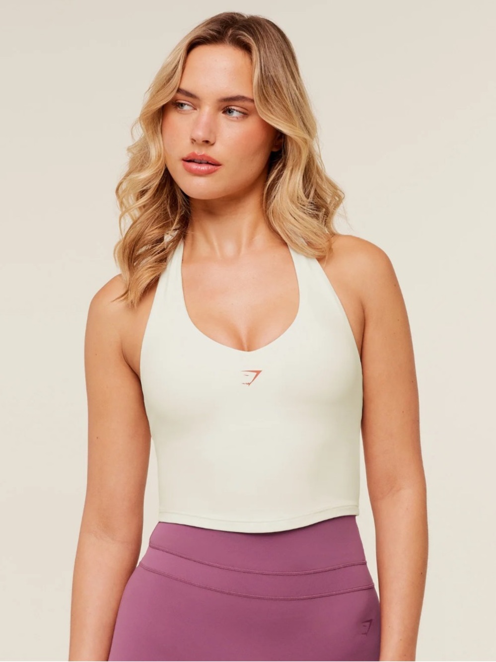 Gymshark Soft White Halter Crop Cami